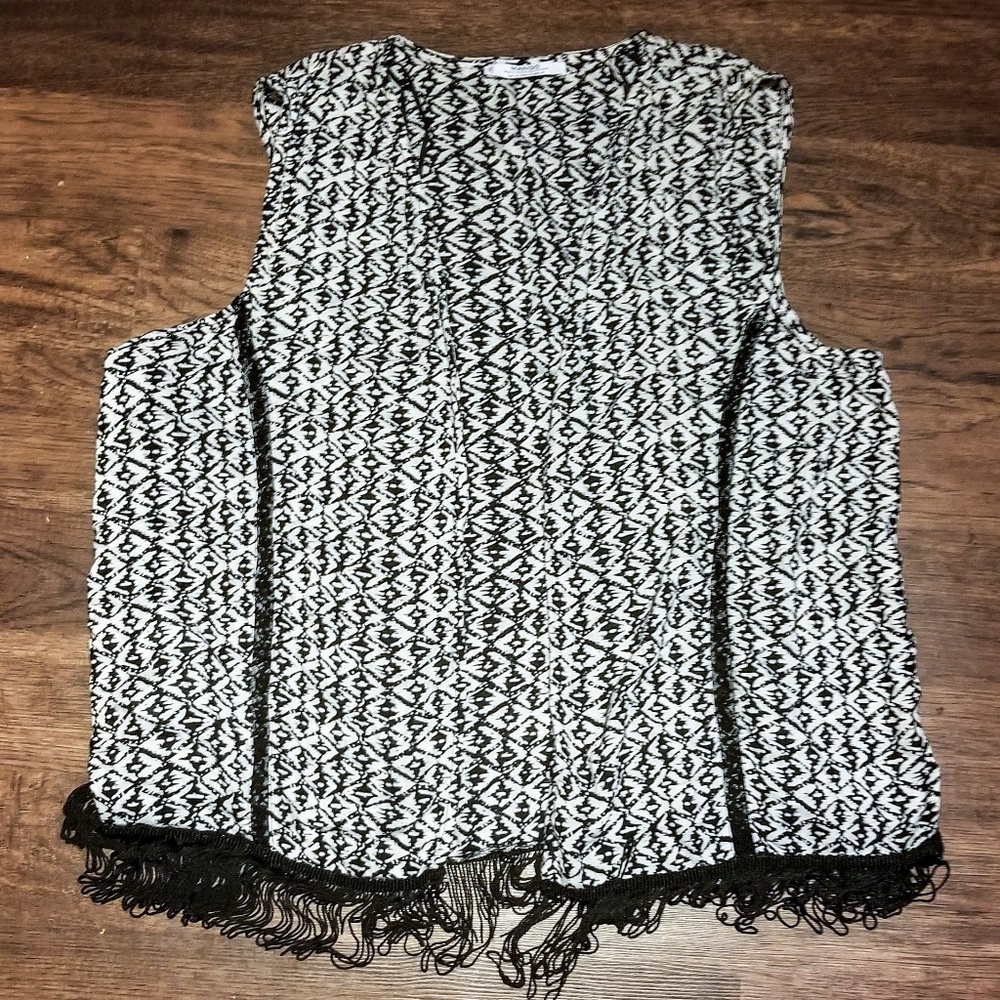 Mango Suit Collection Fringe Vest